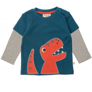 Frugi Bio-Baby-Oberteil Dino Layered Top