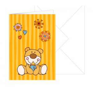 Grußkarte Baby-Neutral Bär mit Umschlag