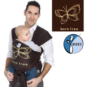 Tragetuch Moby Wrap Born Free Chocolate braun