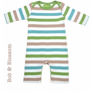 Bob & Blossom Babyschlafanzug hell-bunt gestreift