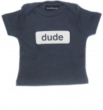 Bob & Blossom Baby T-Shirt "dude" dunkelblau