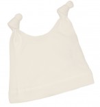 Bio Babymuetze mit zwei Knoten natur-weiss