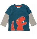 Frugi Bio-Baby-Oberteil Dino Layered Top