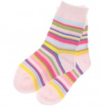 Babysocke rosa bunt geringelt