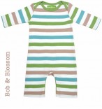 Bob & Blossom Babyschlafanzug hell-bunt gestreift