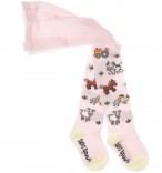 Baby-Strumpfhose rosa Bauernhof