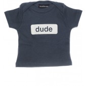 Bob & Blossom Baby T-Shirt "dude" dunkelblau