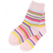 Babysocke rosa bunt geringelt