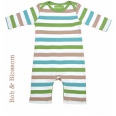 Bob & Blossom Babyschlafanzug hell-bunt gestreift