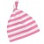 Babymütze mit Knoten pink-weiss gestreift