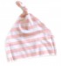 Babymütze mit Knoten rosa-weiß gestreift