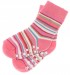 Baby Lauflernsocken rosa geringelt