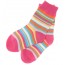 Babysocke pink bunt geringelt